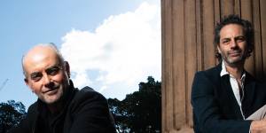 (L-R) Lloyd Vogelman and Emile Sherman,have a podcast,“Principle of Charity”,where they hold debates on big social issues,in Sydney. 