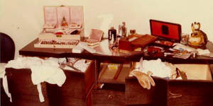 An undated photo of the result of a home invasion and ransacking by an attacker who became known as the"East Area Rapist"in California.