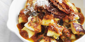 Neil Perry's pan-fried gnocchi with roast tomato sauce.