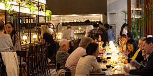 Inside the luxe dining room.