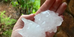 Golf ball-size hail was recorded at Morayfield on Christmas Eve.