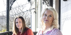 Paddington resident Sinead Vidler and Woollahra councillor Harriet Price at The Village Inn,which is threatened with closure after owners submitted plans to turn it into a dress shop.