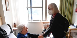 ‘She looked as bright as ever’:Aged care reopens to family and friends