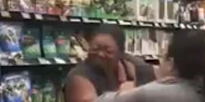 Footage of the women allegedly fighting over toilet paper at the Woolworths in Chullora on Saturday.