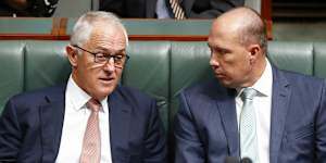 “A bullet-headed former Queensland cop,” is how Malcolm Turnbull described Dutton in his 2020 memoir. Pictured here in 2017.
