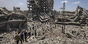 Damage seen in Gaza City during the week.