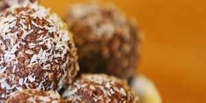 These tasty choc-almond balls are a great way to use up almond meal left from milk-making.