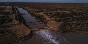 The Menindee Lakes are a system of nine large,shallow lakes in far-western New South Wales. There is now enough water to open the gates between Lake Pamamaroo and Lake Menindee.