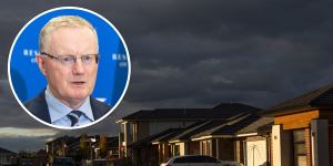 Governor Philip Lowe (inset). The RBA has now raised the cash rate by 1.75 percentage points in four months,adding $770 a month to repayments on an $800,000 mortgage.