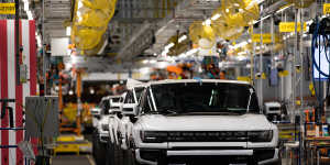 Car prices are to set rise. GMC Hummer electric vehicles on the production line at General Motors’ assembly plant in Detroit,Michigan. 