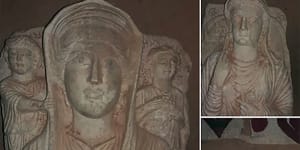 Busts purportedly taken from the ancient city of Palmyra in Syria,for sale on Facebook. 