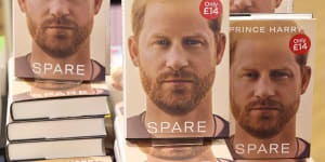 Copies of Prince Harry’s new book ‘Spare’ on sale in a bookshop in London.