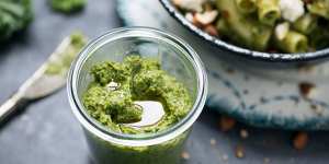 Kale,olives and artichoke take a tasty dip in tapenade.