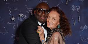 Designer Diane Von Furstenberg connected Enninful with the eye doctor who saved his sight. He describes her as his “fairy godmother”.