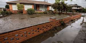 Properties and gardens left damaged on Saturday after the flooding of the Maribyrnong River.
