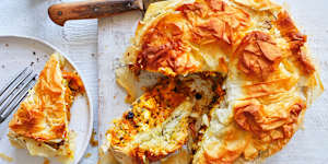 Julia Busuttil Nishimura's pumpkin and feta filo pie.