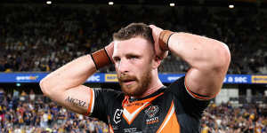 Jackson Hastings rode a rollercoaster of emotions during his only season at the Wests Tigers.