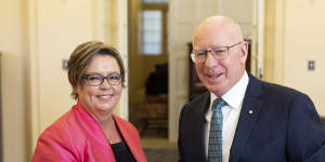 Resources Minister Madeleine King with Governor-General David Hurley.
