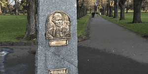 The Captain Cook monument in North Fitzroy’s Edinburgh Gardens has been repeatedly vandalised,most recently on Sunday. This GIF shows vandalism in 2020 and the complete removal in 2024.