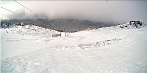 Conditions near the top of Mount Kosciuszko this morning.