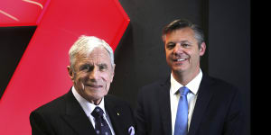 Seven West Media chairman Kerry Stokes and chief executive James Warburton