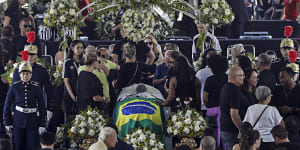 ‘Pele is our king’:Huge crowds bid soccer legend farewell in Santos