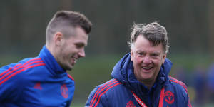 ‘It didn’t really match’:Morgan Schneiderlin and Louis van Gaal at Manchester United.