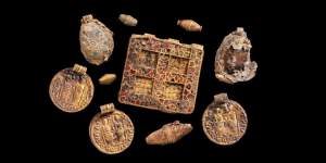The artefacts were found in a female burial in Harpole,England in April.