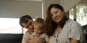 Jenny Jia,Matthew Perram and their child Zachary are hoping to visit China to see family next year.