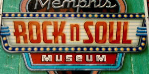 Tourist stop:A sign at the Memphis Rock'n'Soul Museum.