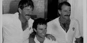 Rod Marsh,Greg Chappell and Dennis Lillee during their last Test for Australia in 1984.