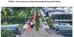 ‘Fancy bus stop’:$100m transport interchange in Sydney’s north derided