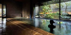 Luxury ryokan-style hotel Yuen Bettei Daita,with guest hot springs.