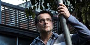 Franc de Petro,a resident of Melbourne’s inner north,outside the location of a planned McDonald’s store in Northcote.