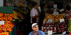 Joseph Galluzzo aged 46,owner of Galluzzo’s Fruit Market on Glebe Point Road,Glebe.