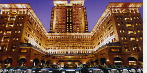 The Peninsula Hong Kong and its famous fleet of green Rolls-Royces. 