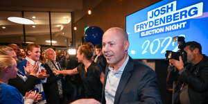 Former treasurer Josh Frydenberg on the night of the May 21 federal election.