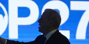 Former US vice president Al Gore speaks at the COP27 UN Climate Summit in Sharm el-Sheikh,Egypt.