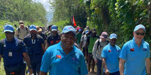 PNG Prime Minister James Marape and Australian Prime Minister Anthony Albanese at the start of the Kokoda Track. 