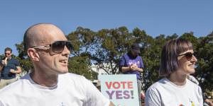 Sydney couple Adam Stott and Bec Main said they had decided to attend the pro-Voice event due to fears the Yes campaign was losing momentum. 
