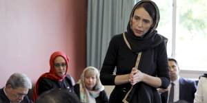 Jacinda Ardern visits members of Christchurch's Muslim community after the attack.