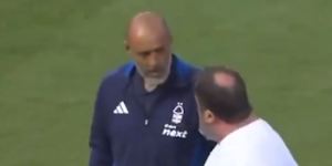 Nottingham Forest owner storms onto pitch