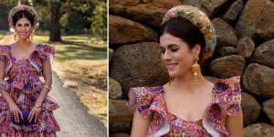 Vic Fashions on Your Front Lawn finalist Peta Bell’s striking headpiece started out as an op shop find bag.