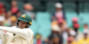 Usman Khawaja pulls for another four.