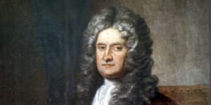 First edition works by Isaac Newton were among the books found.