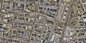 Gif of NearMap photos showing Edmondson Park from 2013 to 2023.