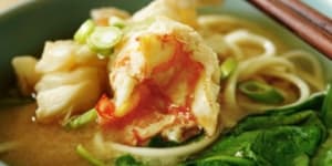 Lobster miso soup with spinach