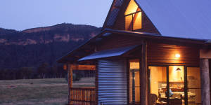 Go off-grid at one of two architectually designed cabins in the Kanimbla Valley wilderness.