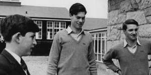 Bullied:Prince Charles,left,at Gordonstoun in Scotland,in 1962.