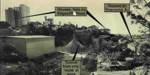 The station that never was:the 1972 plans for the Woollahra rail station from Wallaroy Street,looking towards Edgecliff.